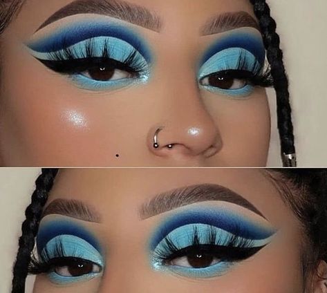 Monochromatic Blue, Light Contour, Maquillage Yeux Cut Crease, Makeup Cantik, Eyebrow Kit, Drag Make-up, Highlight Palette, Contour Highlight, Cute Eye Makeup