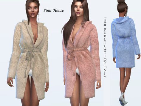 Sims House's Women's terry bathrobe Sims 4 Cc Bathrobe, Sims 4 Bathrobe, Sims 4 Cc Robes, Sleepwear Sims 4 Cc, Sims 4 Pyjamas Cc, Sims 4 Cc Sleepwear, Sims 4 Cc Pjs, Clothes Cc, Pajama Outfits