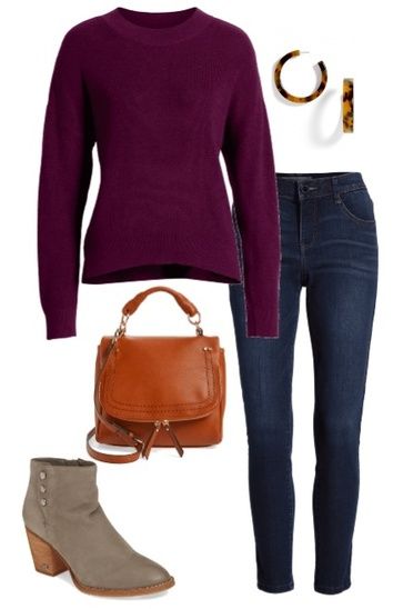 Plum Sweater Outfit Winter, Plum Blouse Outfit, Plum Sweater Outfit, Plum Aesthetic, Black Slacks Outfit, Plum Outfit, Slacks Outfit, Plum Sweater, True Autumn