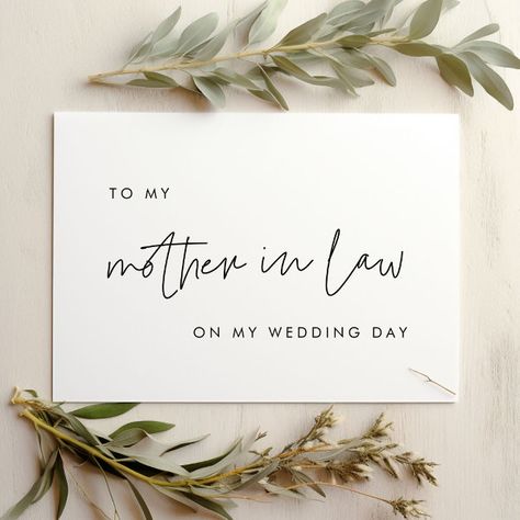 Modern To my mother-in-law on my wedding day card Modern Minimalist Wedding, My Wedding Day, Minimalist Gifts, To My Mother, Mother In Law, Mothers Day Cards, Minimalist Wedding, My Wedding, On Your Wedding Day