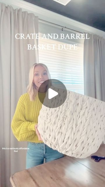 14K views · 115 comments | Brittney Gloer on Instagram: "THE LOOKALIKE OF ALL LOOKALIKES. 😍😍😍 I own too many of these Crate & Barrel-esque baskets to count. Available in all colors at time of posting. 

#crateandbarrel #inspiredby #homedecor #walmartfinds #viralfinds #affordable" Basket Filler Ideas, Crate Anf Barrel Art Pictures, Blanket Basket, Walmart Finds, Basket Fillers, Look Alike, Crate And Barrel, All The Colors, Barrel