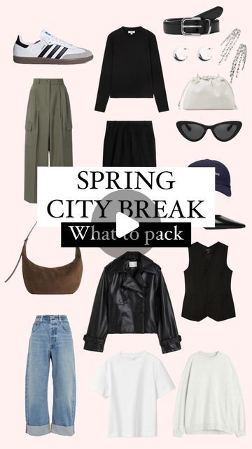 Hayley Nolan & Carol StJohn on Instagram: "Spring City Break, what to pack and how to style >>>>  Save this for your next trip  .  . . . . #weekendaway #packingtips #whattopack #holidayoutfit #staycation #citybreak #capsulewardrobe #styleinspo #stylediaries style inspo, neutral style, transitional style, transitional outfits, ways to style, everyday outfit, minimal style, how to style, what to wear, basic outfit, who what wearing, weekend away, packing, spring outfits" Weekend City Break Outfit Spring, City Weekend Outfit, Spring City Break Outfit, City Trip Outfit, City Break Outfit Spring, Weekend Trip Outfits, Weekend Getaway Outfits, City Break Outfit, Transitional Outfits