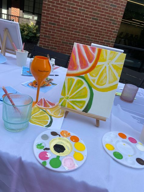 Paint And Sip Picnic Ideas, Sip And Paint Picnic Setup Ideas, Diy Paint And Sip Party, Paint And Sip Ideas Parties Decorations, At Home Paint And Sip Party Decor, Sip And Paint Picnic, Paint And Sip Ideas, Sip Ans Paint At Home, Happy Birthday Painting