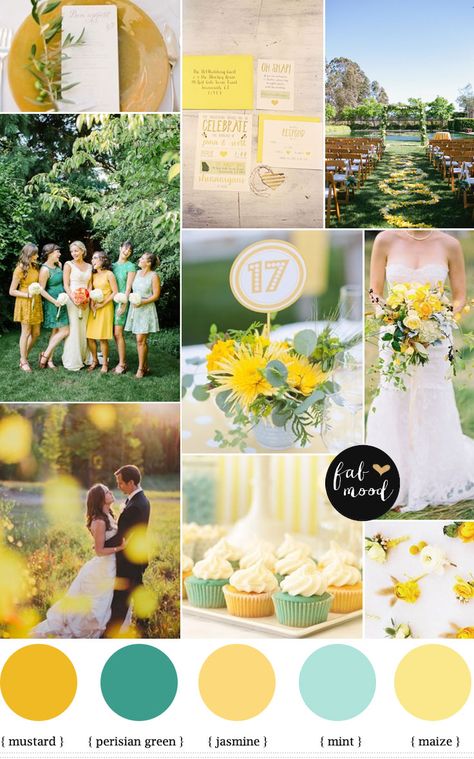 Mint mustard color palett for late summer wedding to autumn,Autumn wedding inspirations,perisian green wedding color,mustard wedding color,maize color