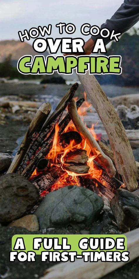 Cooking over a campfire Cooking Over A Fire, Cast Iron Cooking Over Fire, Open Fire Cooking Recipes, Campfire Banana Boats, Campfire Bananas, Campfire Cooking Recipes, Easy Campfire Meals, Campfire Meals, Pit Cooking