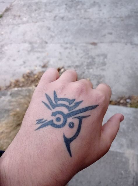 My Mark of the Outsider. Got it made few months ago. Outsider Mark Tattoo, Mark Of The Outsider Tattoo, Outsider Tattoo, Dishonored Tattoo, Mark Tattoo, Dishonored, Tattoo Idea, Got It, I Tattoo