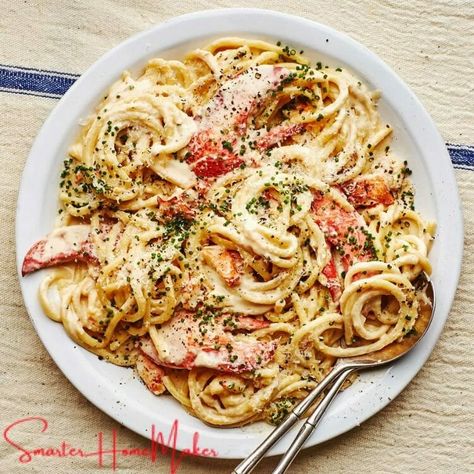 Lobster Pasta Sauce, Lobster Pasta Creamy, Lobster Pasta Recipe, Lobster Cream Sauce, Recipes With Pasta, Lobster Pasta, Lobster Meat, Lobster Recipes, Homemade Pasta