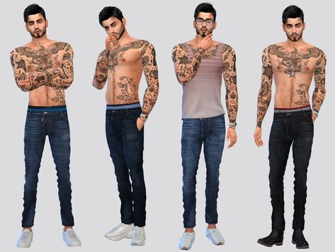 The Sims Resource - Bobby Denim Jeans Male Jeans, Sims 4 Men Clothing, Sims 4 Stories, Masculine Clothing, Sims 4 Male Clothes, Clothes Cc, Sims 4 Challenges, Men Moda, Male Clothing