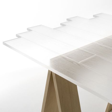 Transparent Collection by Nendo - Dezeen Transparent Furniture, Transparent Table, Acrylic Table, Creative Furniture, Glass Texture, Japanese Design, Interior Furniture, Design Furniture, Cool Furniture