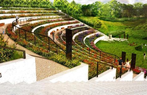 Poznan turns a disused amphitheatre into a bee garden | TheMayor.EU Garden For Bees, Themed Garden, The Citadel, Bee Garden, Poznan, Music Themed, Art Culture, Garden Bridge, Open Air