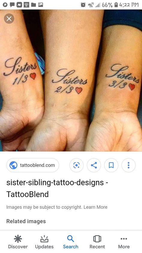 Sister Tattoos For 5, Sister Tats, Sister Tat, Sister Tattoo Designs, Sisters Tattoo, Saved Tattoo, Sister Tattoo, Sibling Tattoos, Lil Sis