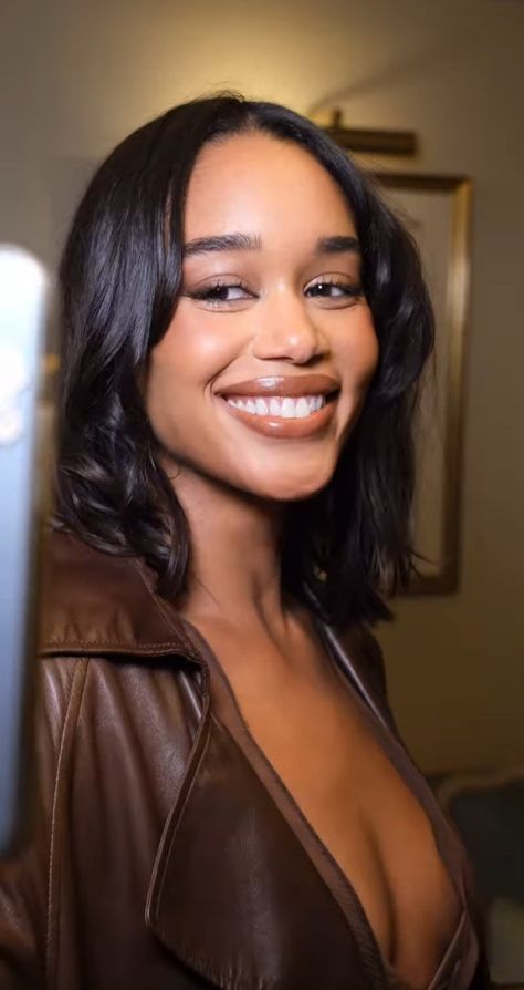 Laura Harrier, Nude Outfits, Black Actresses, Dark Skin Women, Light Skin, Cute Makeup, Brown Skin, Makeup Looks, Natural Hair Styles