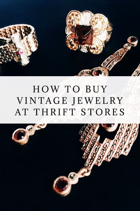 The interwebs abound with stories of people finding (literal) gold at thrift stores for mere dollars. Hats off to those intrepid souls! Most people though, don’t have the time, energy, or know-how to sift through thrift store jewelry bundles for those treasures. Realistically, it’s probably best to keep expectations low when shopping for jewelry at thrift stores – shop for yourself, not some imagined windfall! Read on for my best tips on how to buy quality vintage jewelry at thrift stores. Thrift Store Jewelry, Petite Bloggers, Vintage Thrift Stores, Edgy Fashion Outfits, Vintage Jewelry Diy, Chic Clothing Style, Thrift Store Shopping, Retail Jewelry, Diy Store