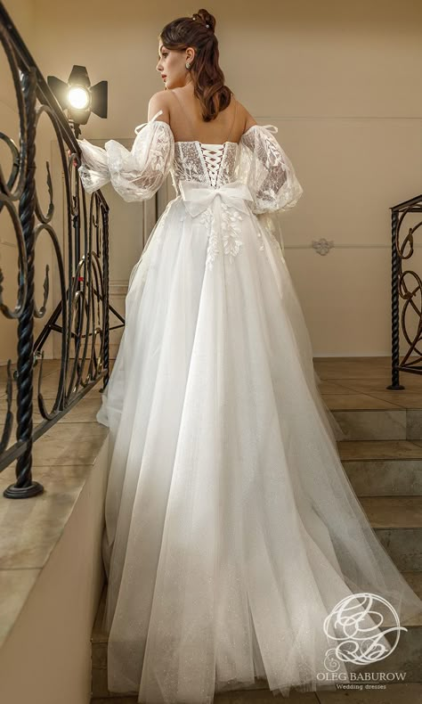 Wedding Dresses With Sleeves Fairy, Across The Shoulder Wedding Dress, Poofy Off The Shoulder Wedding Dress, Fairy Corset Wedding Dress, Pirate Sleeve Wedding Dress, Erethral Wedding Dress, Float Wedding Dress With Sleeves, Wedding Dresses With Baggy Sleeves, Sweet Heart Wedding Dress With Sleeves