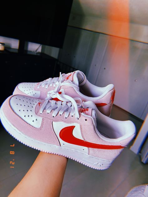 Red Air Force 1, Pink Air Force 1, Pj Masks Owlette, Red Nike Shoes, All Nike Shoes, Air Forces, Red Nike, Air Force Ones, Pink And Red