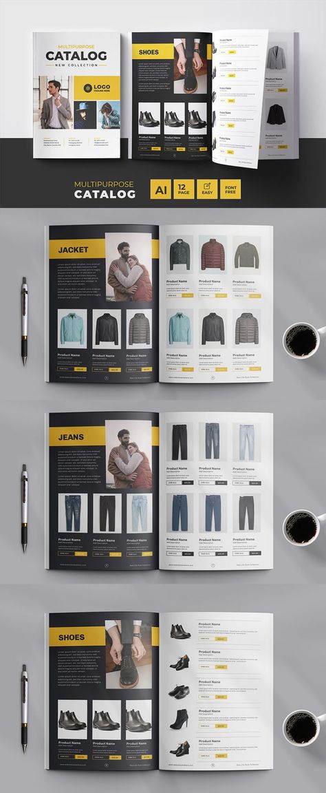 Fashion Catalog Layout Template or Multipurpose catalog template Magazine Template Catalog Design Layout Fashion, Clothes Catalogue Design, Fashion Catalogue Design Layout, Product Catalog Cover, Catalog Design Fashion, Fashion Catalogue Design, Catalog Design Inspiration, Catalog Layout, Catalog Design Layout