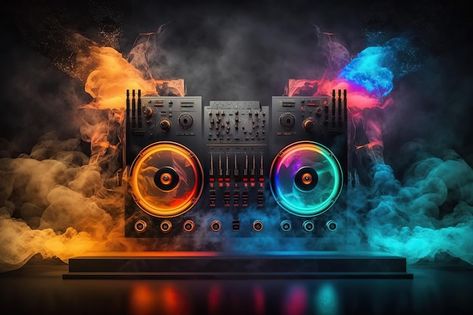 Photo abstract modern dj mixer on the ta... | Premium Photo #Freepik #photo #dj-mixer #dj-set #dj-music #sound-mixer Dj Wallpaper Hd Laptop, Dj Sound Background, Dj Png Background, Dj Banner Background, Dj Background Design, Dj Mixer Wallpaper, Dj Sound Photo, Dj Wallpaper, Dj Background