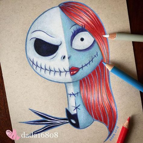 Half Face Drawing, Jack Y Sally, Disney Character Drawings, Disney Drawings Sketches, Banana Art, Fantasy Design, Stitch Drawing, Disney Art Drawings, Art Drawings Sketches Pencil