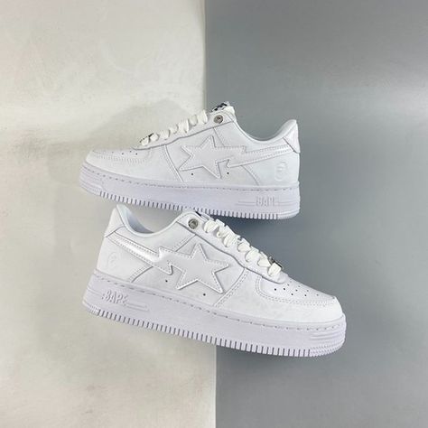 A Bathing Ape Bape Sta FS-025 Low White Sneakers White Bapesta, Bape Star, Bapesta Shoes, Bape Shoes, Bape Sta, Ape Bape, Bathing Ape, Summer 24, A Bathing Ape