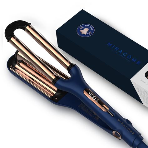 PRICES MAY VARY. EFFORTLESS BOUNCY CULRS & WAVES – This Ion Titanium Deep Waver helps achieve cascading deep wavy textures with sleek & shine quickly in an effortless way, giving you fabulous looks that last. The professional hair waving iron is featured with 100% titanium rose gold barrels & embedded ceramic coating that delivers extra ion care deeper into the hair cuticle to lock in & maintain moisture throughout. The triple barrels of this multi-wave styler create curls & waves, easy, fast & Beach Wave Curler, Waving Iron, Hair Curling Machine, Waver Iron, Deep Waver, Crimping Iron, Hair Irons, Boho Waves, Hair Cuticle