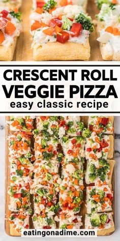 Veggie Pizza Appetizer, Crescent Roll Veggie Pizza, Pizza Appetizer, Crescent Roll Recipes Dinner, Pizza Appetizers, Crescent Recipes, Appetizers Easy Finger Food, Best Appetizer Recipes, Crescent Roll Recipes