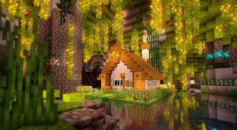 Minecraft Cave House, Minecraft Cave, Aesthetic Minecraft Builds, Minecraft Houses Interior, Minecraft Starter House, Minecraft Modern, Minecraft Cottage, Easy Minecraft Houses, Cool Minecraft Houses