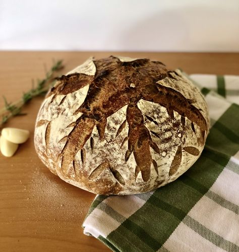 ROASTED GARLIC AND FRESH HERB SOURDOUGH Herbed Sourdough Bread, Roasted Garlic Sourdough Bread, Sourdough Herb Bread, Garlic And Rosemary Sourdough Bread, Garlic And Herb Sourdough Bread, Italian Herb And Cheese Sourdough Bread, Roasted Garlic And Rosemary Sourdough Bread, Dough Recipes, Whole Wheat Bread