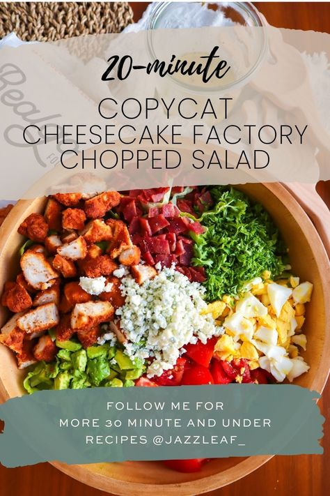 Copycat Cheesecake Factory Chopped Salad, Copycat Salads Restaurant Recipes, Corelife Copycat Recipes, Core Life Eatery Copycat Recipes, California Dreaming Salad Recipe, Cheesecake Factory Chopped Salad Recipe, Chop Salad Recipes, Chopped Salad Recipes Copycat, Chop Salads