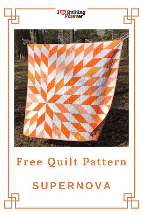 Get your Free Supernova Quilt Tutorial here. 1000+ Free Quilt Patterns for Beginners & Experts. All Quilters can get inspired! Free Starburst Quilt Pattern, Super Nova Quilt Pattern, Solar Flare Quilt Pattern, Full Size Quilt Patterns Free, Star Burst Quilt Pattern, Jelly Roll Quilt Patterns Free Tutorials, Quilt Patterns Free Beginner, Quick Quilt Patterns Free, Modern Quilt Patterns Easy