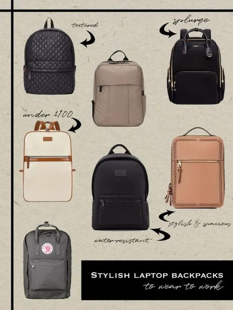 Fancy Backpacks For Women, Classy Backpacks For Women, Work Bags For Women Backpacks, Work Backpacks For Women, Laptop Backpack Women Work, Backpacks For College Women, Laptop Backpacks For Women, Backpack Outfits Women Work, Women’s Backpacks