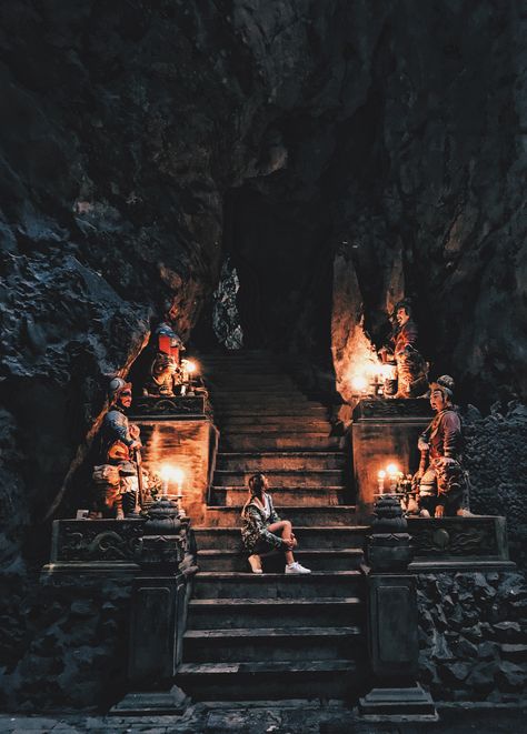 Marble Mountain Vietnam, Environment Moodboard, Marble Mountain, Cave Temple, Temple Photography, Cave In, Travel Wanderlust, Character Wallpaper, Vietnam Travel