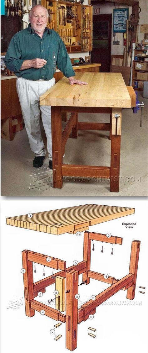 Woodworking Plans Workbench, Woodworking Shop Plans, Woodworking Bench Plans, Diy Workbench, Garage Work Bench, Workbench Plans, Woodworking Workbench, Bench Plans, Wood Plans