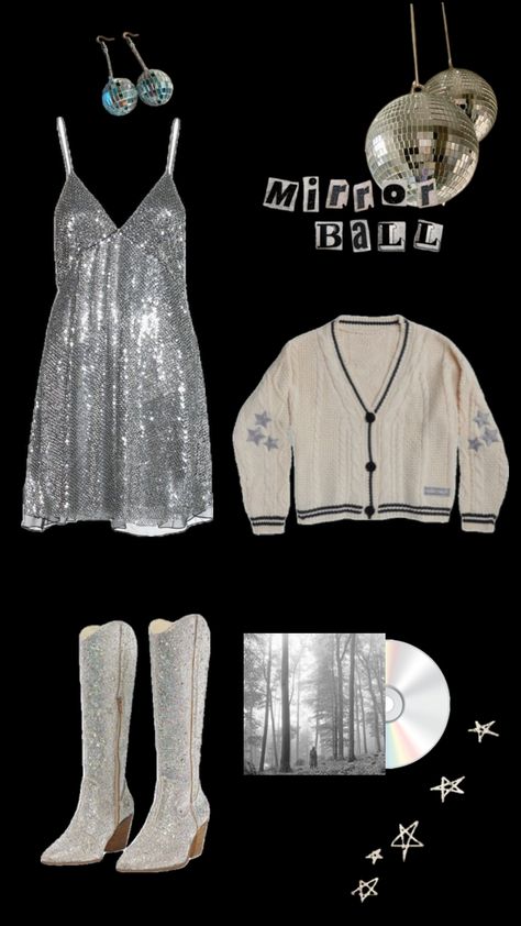 Eras tour outfit idea :) #tayloralisonswift #ts #theerastour #folklore #mirrorball #fyp #foryou #viral #music #taylorswift #taylorswiftaesthetic Folklore Mirrorball, Eras Tour Outfit, Taylor Swift Tour Outfits, Swift Tour, Nye Outfits, Taylor Swift Outfits, Birthday Party 21, Mirror Ball, Concert Fits