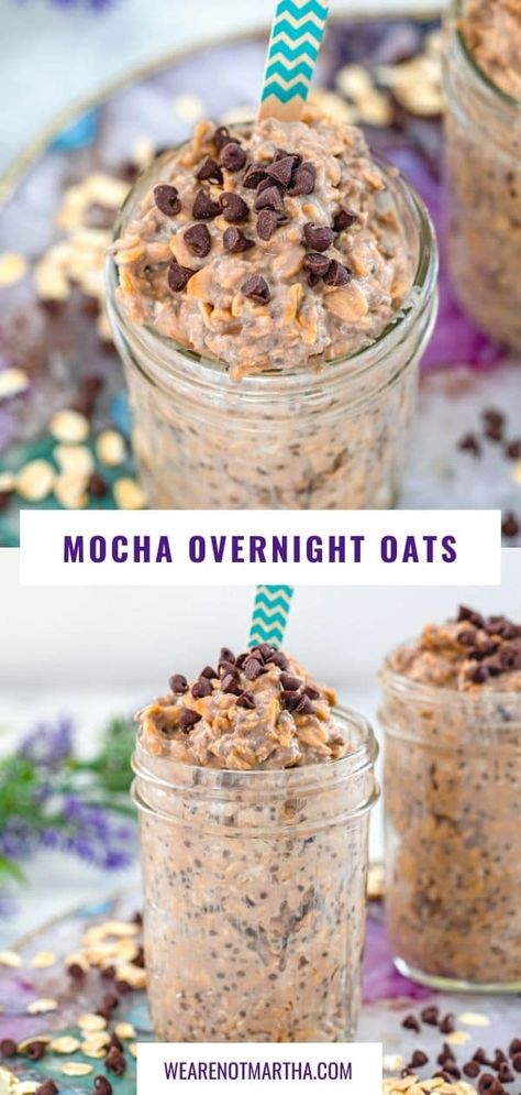 Mocha Overnight Oats Sweet Replacements Healthy, Mocha Overnight Oats Healthy, Overnight Oats Drinkable, Kodiak Overnight Oats, Drinkable Overnight Oats, Overnight Oats Flavors, Overnight Oats With Coffee, Espresso Overnight Oats, Mocha Overnight Oats