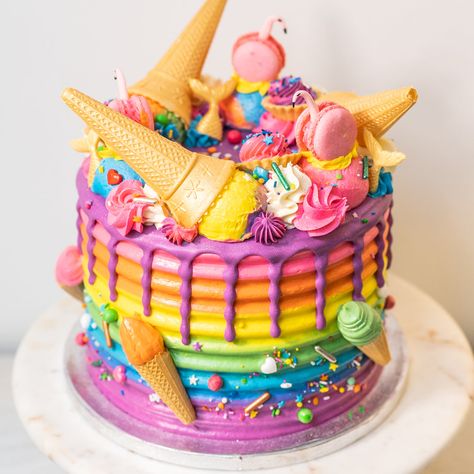 Rainbow Lolly Cake, Rainbow Cake Designs, Cakes Rainbow, London Bakery, Birthdays Cakes, Rainbow Cake Recipe, Lolly Cake, Rainbow Stuff, Rainbow Layer Cakes