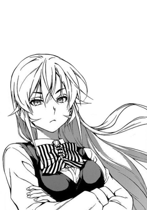 Erina Nakiri from Shokugeki No Soma manga Erina Nakiri, Yukihira Soma, Shokugeki No Soma Manga, Shokugeki No Soma Anime, Girl Black And White, Manga Story, Food Wars, Manga Pictures, Anime Comics