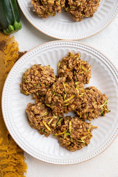 6-Ingredient Zucchini Oatmeal Cookies - The Roasted Root Pb Desserts, Dairy Free Oatmeal, Oatmeal Zucchini, Zucchini Oatmeal Cookies, Zucchini Chocolate Chip Cookies, Zucchini Oatmeal, Zucchini Cookies, Gluten Free Vanilla Cake, Oatmeal Flavors