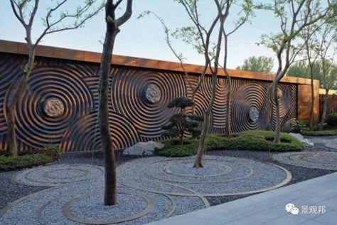 Compound Wall Design, Stone Wall Design, Terrace Garden Design, Japan Garden, Landscape Architecture Design, Home Garden Design, Fence Design, Modern Landscaping, Terrace Garden