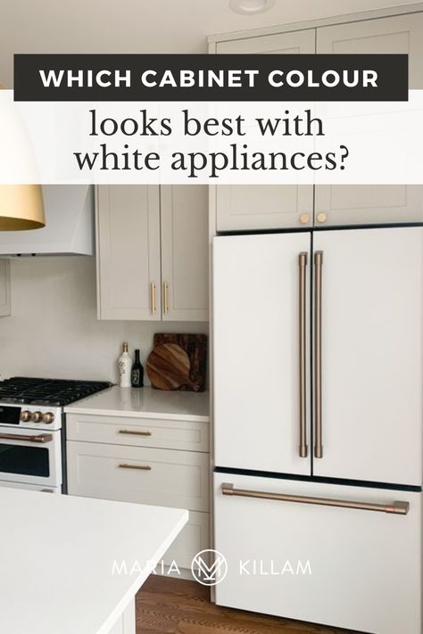 Kitchen Inspo White Appliances, Kitchen Cabinet Color Ideas With White Appliances, White Cabinet White Appliances, Cabinet Colors For White Appliances, What Color To Paint Kitchen Cabinets With White Appliances, Kitchens With White Appliances Ideas Paint Colors, How To Make White Appliances Look Good, All White Appliances In Kitchen, Small Kitchen Remodel White Appliances