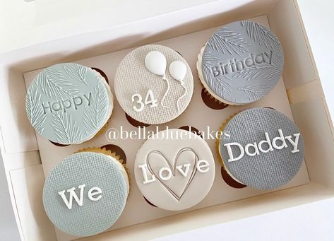 Cupcake For Husband Birthday, Cupcakes For Husband Birthday, Happy Birthday Cupcakes For Men, Happy Birthday Daddy Cake, Cupcakes Bonitos, Birthday Cake For Boyfriend, Cupcakes For Men, Surprise Birthday Decorations, Cake For Boyfriend