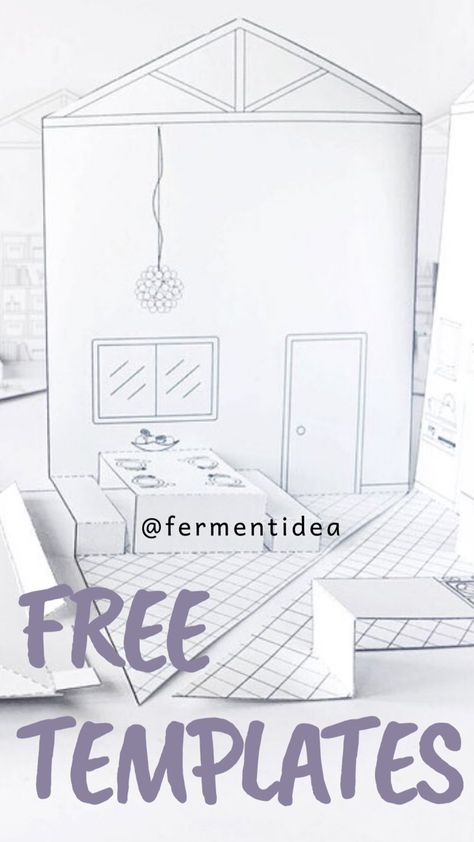 Free templates. Free printables. Follow @fermentidea if you want free printables. Diy Pop Up House Template Free Printable, Pop Up Book Template Free Printable, Pop Up Template Free Printable, Paper House Printable, Diy Pop Up Book, Paper Template Free, House Template, Paper House, Up House