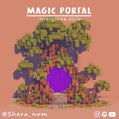 Minecraft Portal, Minecraft Tree, Casa Fantasy, Nether Portal, Magical House, Bangunan Minecraft, Minecraft Cottage, Minecraft House Tutorials, Cool Minecraft Creations