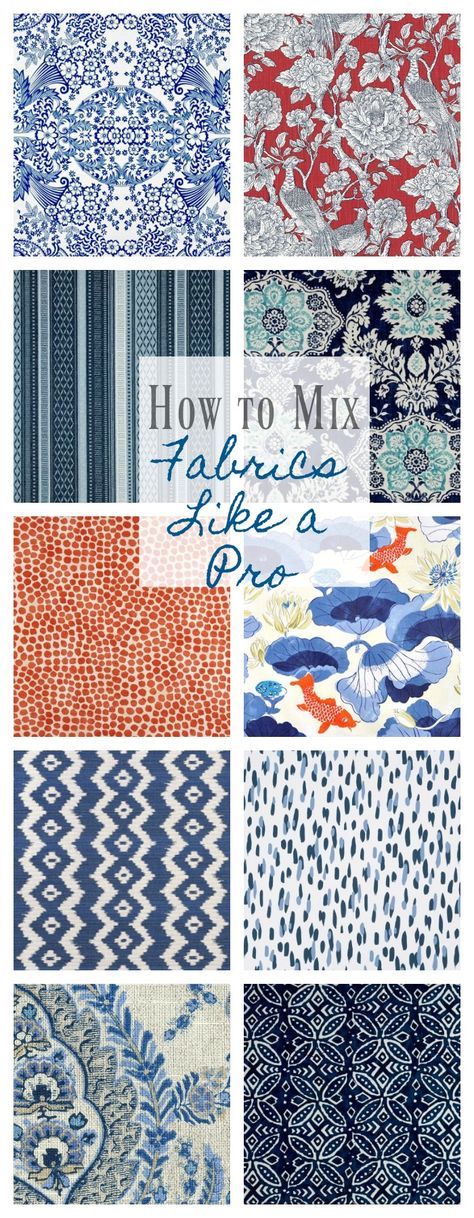 How to Mix Fabric Patterns Like a Pro - Back to Basics - 2 Bees in a Pod Mixing Fabrics Patterns, Choosing Fabric, Funky Home Decor, Amazing Decor, How To Mix, Decor Curtains, Fabric Inspiration, Creative Home Decor, Contemporary Interior Design