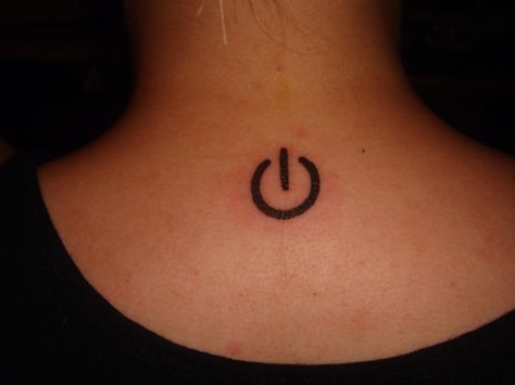 Power Symbol Tattoo, Computer Tattoo, Minecraft Tattoo, Button Tattoo, Small Wave Tattoo, Tattoo Son, Nerdy Tattoos, Gamer Tattoos, Simple Tattoos For Guys