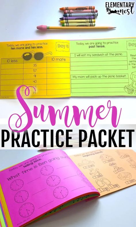 Kindergarten Summer Review, Summer Review Packet, Summer School Activities, Summer Packet, Summer Plan, End Of The Year Activities, Summer Kindergarten, Summer Review, Summer Prep