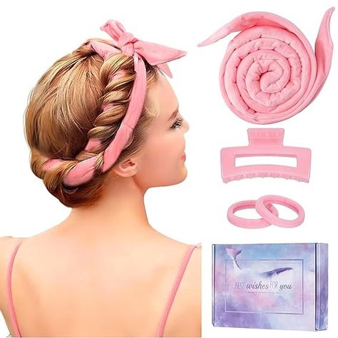 Amazon.com : Heatless Curling Rod Headband, Upgraded 60" Extra Long Heatless Curls Headband Soft Hair Curlers to Sleep In Hair Rollers No Heat Curls (Pink) : Beauty & Personal Care Heat Free Curls, Heatless Curling Rod Headband, Sleep In Hair Rollers, Curling Rod Headband, Heatless Curling Rod, No Heat Hair Curlers, Best Hair Stylist, Heatless Curling, Curls No Heat