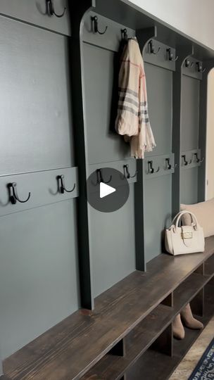 Between The Studs Mudroom Storage, How To Build Lockers For Mudroom, Plans For Mudroom Lockers, Barn Door Mudroom Storage, Mudroom Locker Width, Mudroom Lockers, Loft Stairs, Coat Closet, Small Hallways