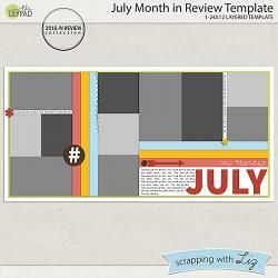 July Month in Review Template Month In Review Scrapbook Layout, Month In Review, July Month, February Month, Review Template, Scrapbook Pictures, Scrapbook Template, Digital Scrapbooking Templates, November Month