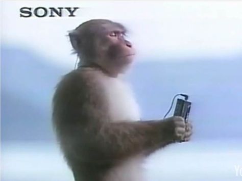 creepy monkey ad Monkey Sony Walkman, Listening To Music Pfps, Listening To Music Mood, Anime Listening To Music, Listening To Music Pfp, Listen To Music Aesthetic, Listening Music Aesthetic, Listening To Music Wallpaper, Listen To Music Meme