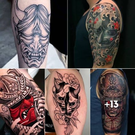 The post 9 Japanese Mask Tattoo Ideas and Their Meanings appeared first on TattooAdore. Omi Mask Tattoo, Omni Mask Tattoo, Japanese Mask Meaning, Mask Tattoo Ideas, Tengu Tattoo, Samurai Mask Tattoo, Japanese Mask Tattoo, Japanese Masks, Oni Mask Tattoo